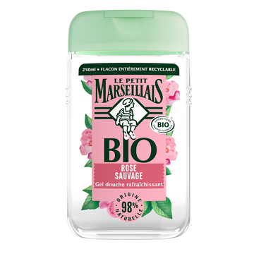Gel douche bio hydratant rose sauvage LE PETIT MARSEILLAIS, 250ml