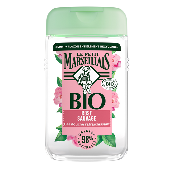 Gel douche bio hydratant rose sauvage LE PETIT MARSEILLAIS, 250ml