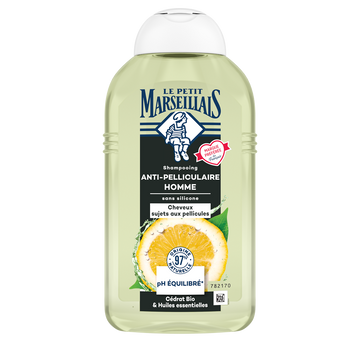 Shampooing antipelliculaire cheveux gras infusion & cedrat bio LE PETIT MARSEILLAIS, 250ml