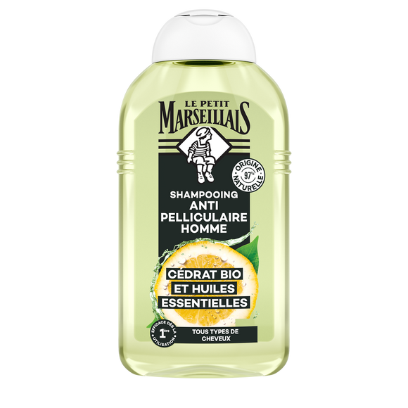 Shampooing antipelliculaire cheveux gras infusion & cedrat bio LE PETIT MARSEILLAIS, 250ml
