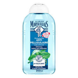 Shampooing antipelliculaire cheveux normaux infusion & menthe bio LE PETIT MARSEILLAIS, 250ml