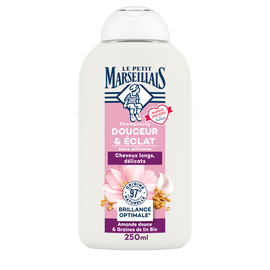 Shampooing douceur & éclat lin/amande cheveux normaux hydratant démêlant LE PETIT MARSEILLAIS, 250ml