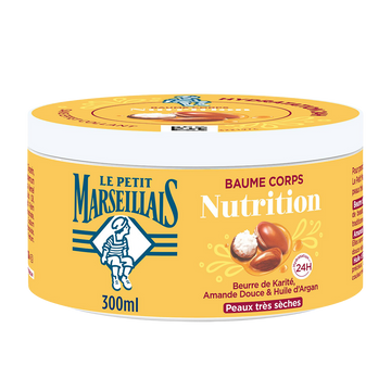 Baume corps nourrisant karité amande argan LE PETIT MARSEILLAIS, 300mL