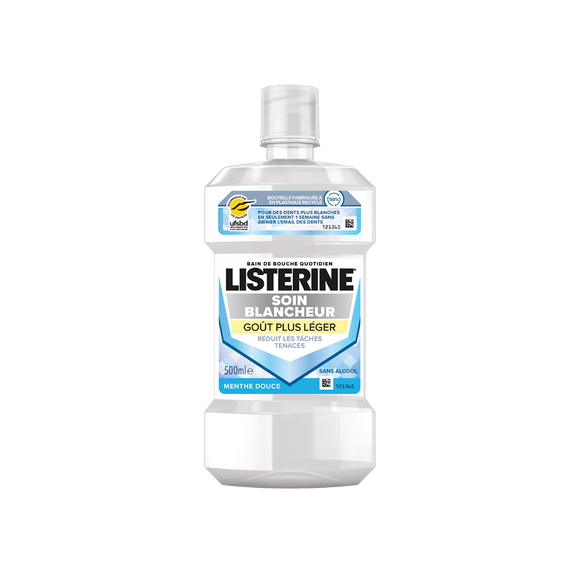 Bain de bouche soin blancheur goût+ léger LISTERINE bouteille 500ml
