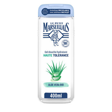 Gel douche aloe vera bio hydratant haute tolérance LE PETIT MARSEILLAIS 400ml