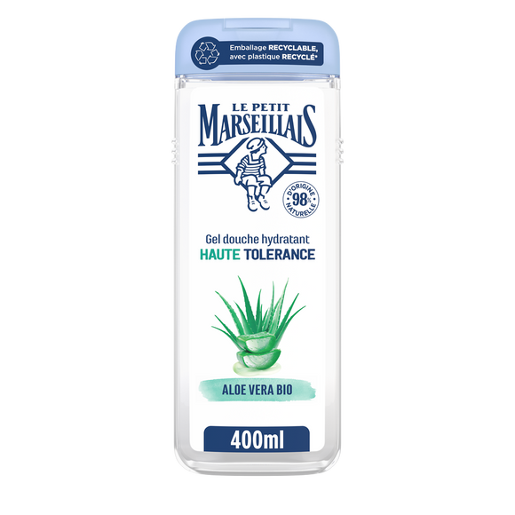 Gel douche aloe vera bio hydratant haute tolérance LE PETIT MARSEILLAIS 400ml