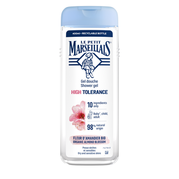Gel douche fleur d'amandier bio adoucissant haute tolérance LE PETIT MARSEILLAIS 400ml