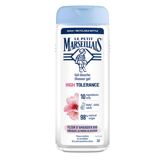 Gel douche fleur d'amandier bio adoucissant haute tolérance LE PETIT MARSEILLAIS 400ml