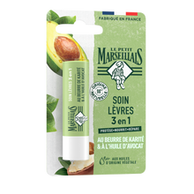 Soin lèvres 3 en 1 Karité et Avocat LE PETIT MARSEILLAIS, stick 4,9g