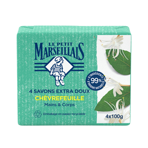 Savon chèvrefeuille LE PETIT MARSEILLAIS 4x100g