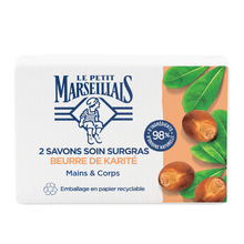 Savon soin surgras beurre karité LE PETIT MARSEILLAIS, 2x100g