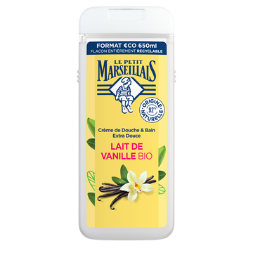 Gel Douche extra doux lait de vanille LE PETIT MARSEILLAIS flacon 650ml