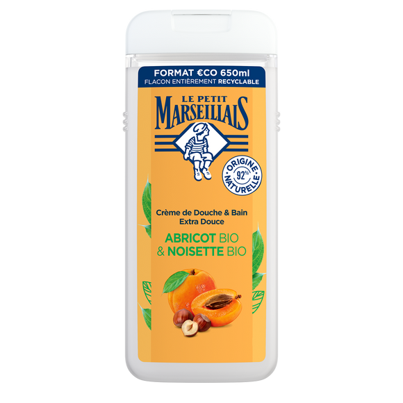 Gel Douche extra doux abricot noisette LE PETIT MARSEILLAIS flacon 650ml