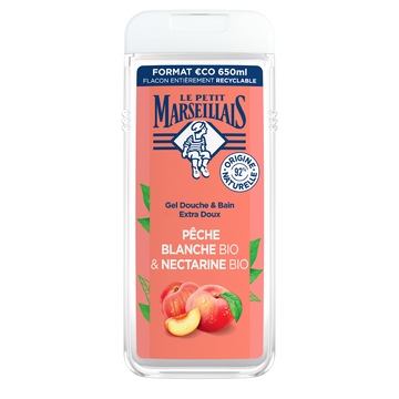 Gel Douche extra doux peche nectarine LE PETIT MARSEILLAIS flacon 650ml