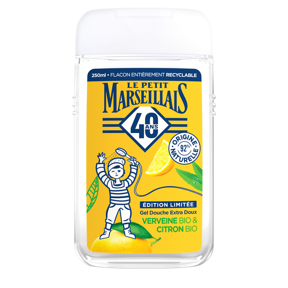 Gel Douche extra doux verveine bio & citron bio LE PETIT MARSEILLAIS 250ml