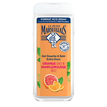 Gel Douche extra doux orange pamplemousse LE PETIT MARSEILLAIS flacon650ml