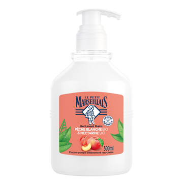 Gel lavant mains pêche et nectarine bio LE PETIT MARSEILLAIS 500mL