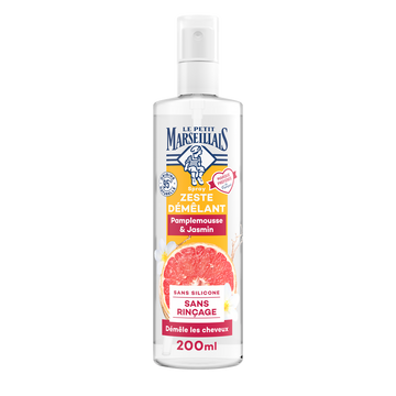 Spray zeste démêlant brillance lumière pamplemousse et jasmin LE PETITMARSEILLAIS 200ml