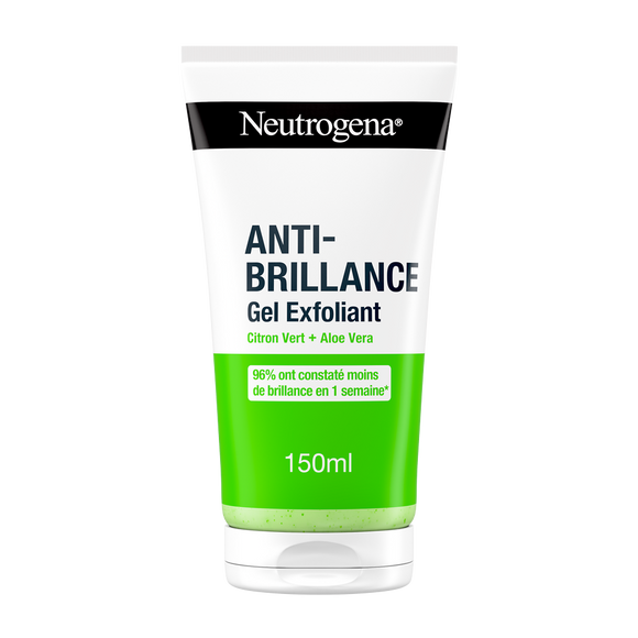 Gel exfoliant anti brillance peaux grasses citron vert aloe vera NEUTROGENA - tube 150 ml