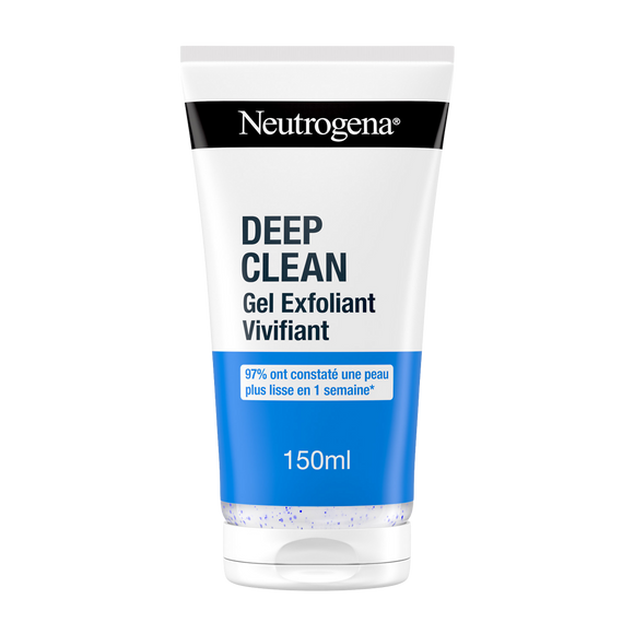 Gel nettoyant visage exfoliant vivifiant peaux normales deep clean NEUTROGENA - tube 150 ml