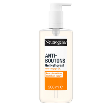 Gel nettoyant visage anti boutons peaux acnéiques NEUTROGENA - pompe 200 ml