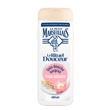 Soin gel douche douceur surgras LE PETIT MARSEILLAIS rituel douceur lait avoine et rose 400ml
