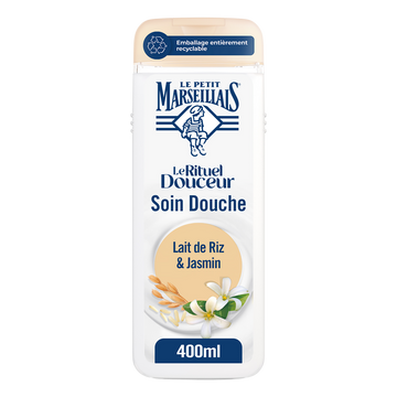 Soin gel douche surgras LE PETIT MARSEILLAIS rituel douceur lait riz/jasmin 400ml
