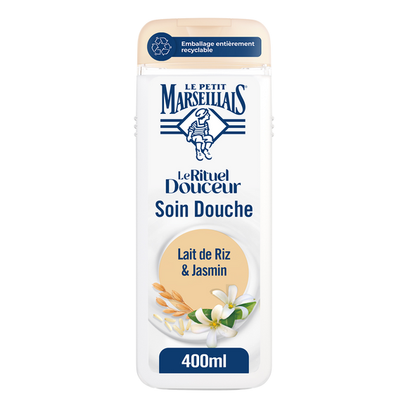 Soin gel douche surgras LE PETIT MARSEILLAIS rituel douceur lait riz/jasmin 400ml