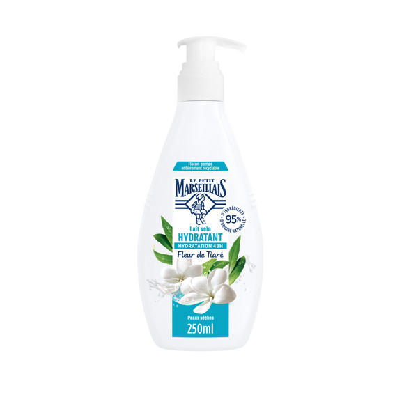 Lait hydratant 48h LE PETIT MARSEILLAIS fleur tiaré peau sèche 250ml