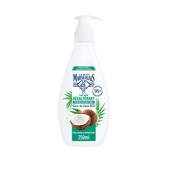 Lait hydratant 48h LE PETIT MARSEILLAIS 48h coco peau déshydratée 250ml