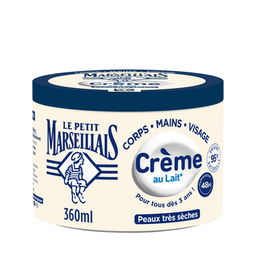 Crème corps au lait végétal LE PETIT MARSEILLAIS peaux très sèches 360ml