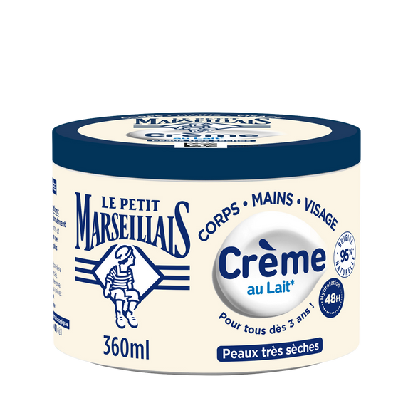 Crème corps au lait végétal LE PETIT MARSEILLAIS peaux très sèches 360ml