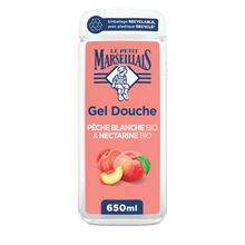 Gel douche LE PETIT MARSEILLE extra doux pêche blanche bio & nectarine bio 650ml