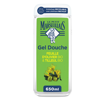Gel douche extra doux LE PETIT MARSEILLAIS feuille d'olivier bio & tilleul bio 650mL