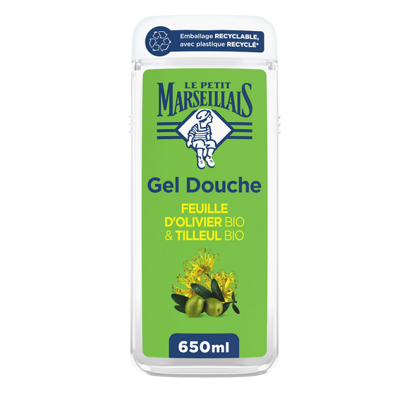 Gel douche extra doux LE PETIT MARSEILLAIS feuille d'olivier bio & tilleul bio 650mL
