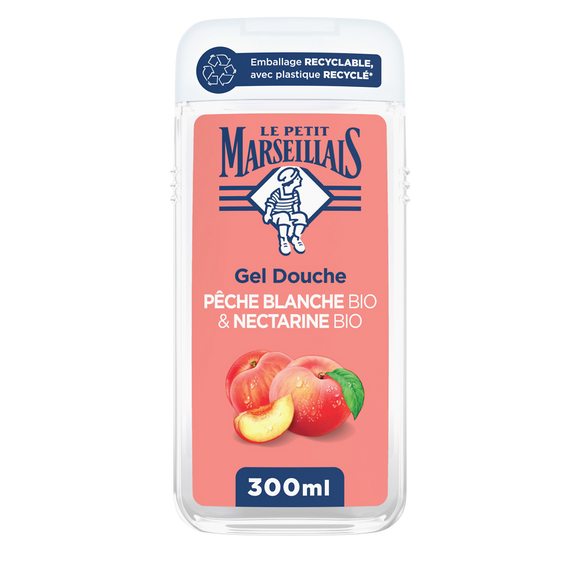 Gel douche extra doux LE PETIT MARSEILLAIS pêche bio et nectarine bio