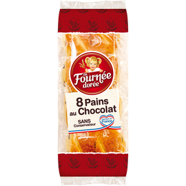 Pains au chocolat pur beurre LA FOURNEE DOREE, x8 soit 360g