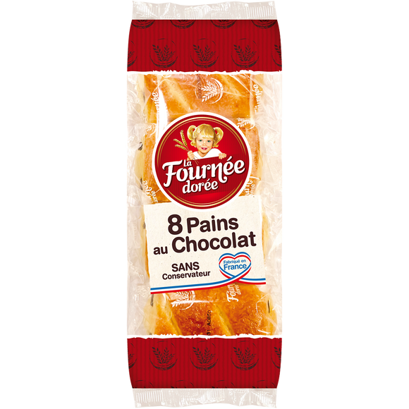 Pains au chocolat pur beurre LA FOURNEE DOREE, x8 soit 360g