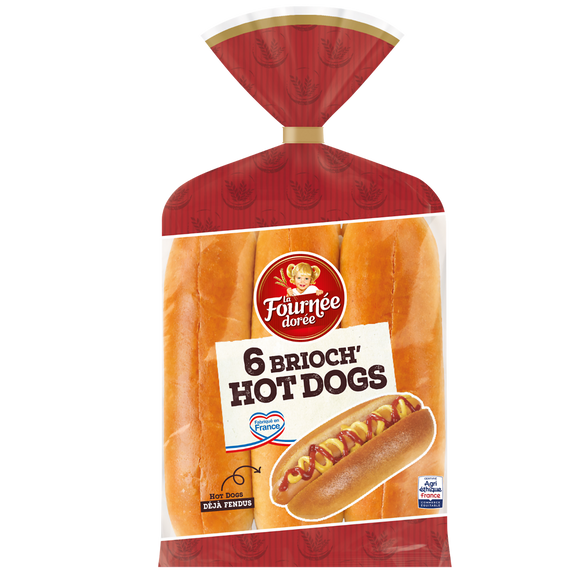 Pain pour hot dog LA FOURNÉE DORÉE, x6 soit 270g