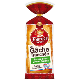 Gâche tranchée au beurre frais LA FOURNEE DOREE, 500g