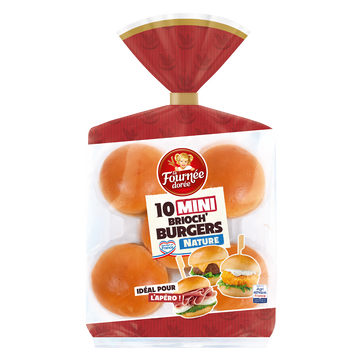 Pains Burger Mini brioch' burger LA FOURNEE DOREE, x10 soit 200g