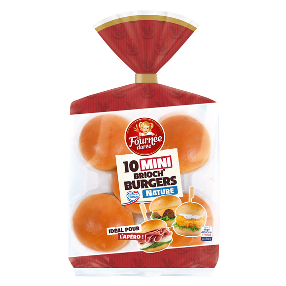 Pains Burger Mini brioch' burger LA FOURNEE DOREE, x10 soit 200g