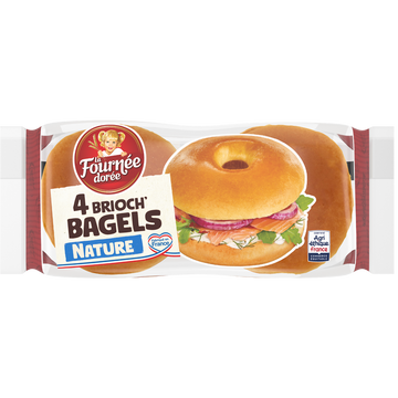 Pain pour Bagel Brioch'Bagel LA FOURNEE DOREE - x4 - 300g