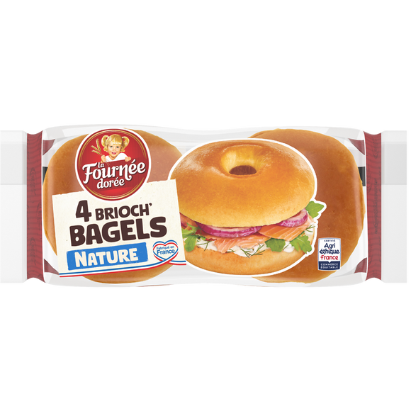 Pain pour Bagel Brioch'Bagel LA FOURNEE DOREE - x4 - 300g