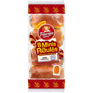 8 Mini roulés briochés chocolat LA FOURNEE DOREE 300g