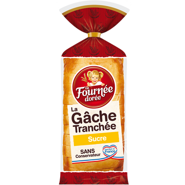 Gâche tranchée au sucre LA FOURNEE DOREE, 500g