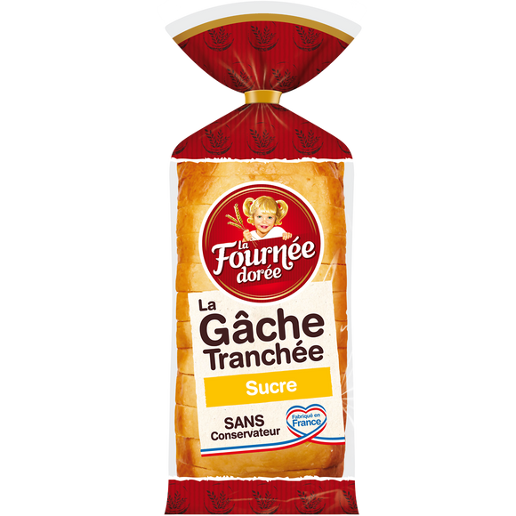 Gâche tranchée au sucre LA FOURNEE DOREE, 500g