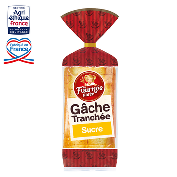 Gâche tranchée au sucre LA FOURNEE DOREE, 500g