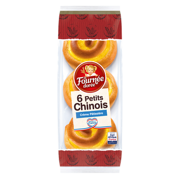 P'tits Chinois à la crème pâtissière LA FOURNEE DOREE, 6 pièces, 300g