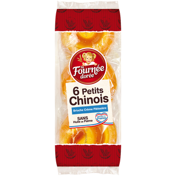 P'tits Chinois à la crème pâtissière LA FOURNEE DOREE, 6 pièces, 300g